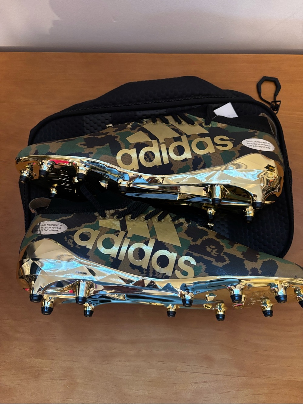 adidas Gold Metallic Camo Football Cleats/Bape